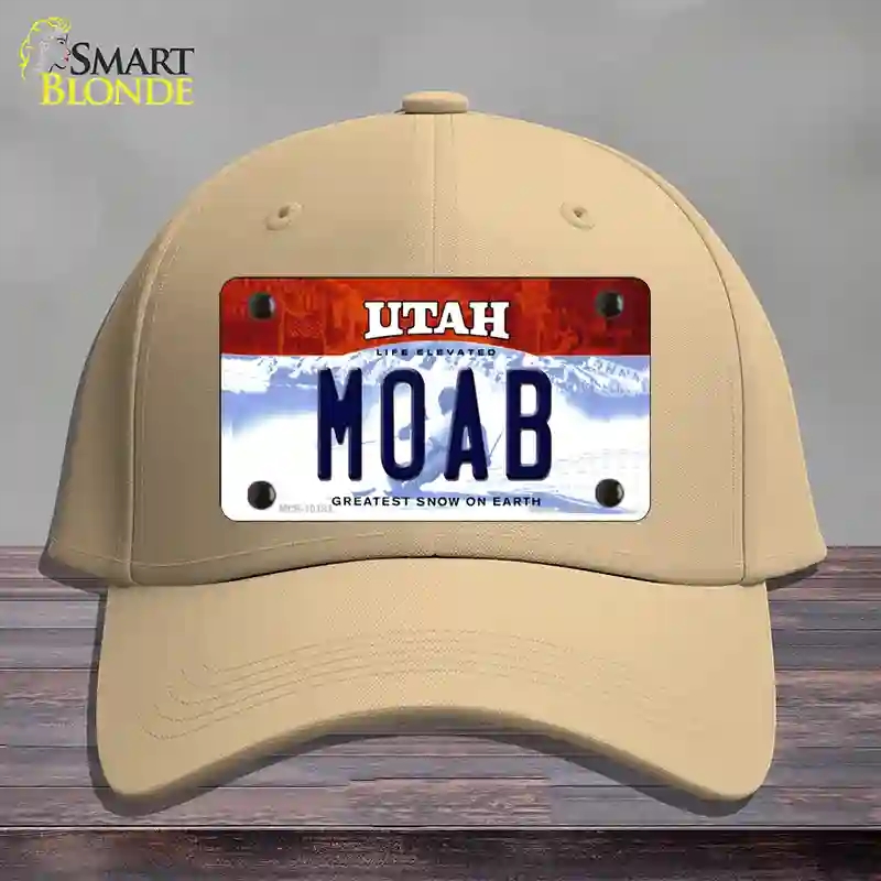 HAT22-MLP-10191 Moab Utah Novelty License Plate Hat, Cotton - Khaki