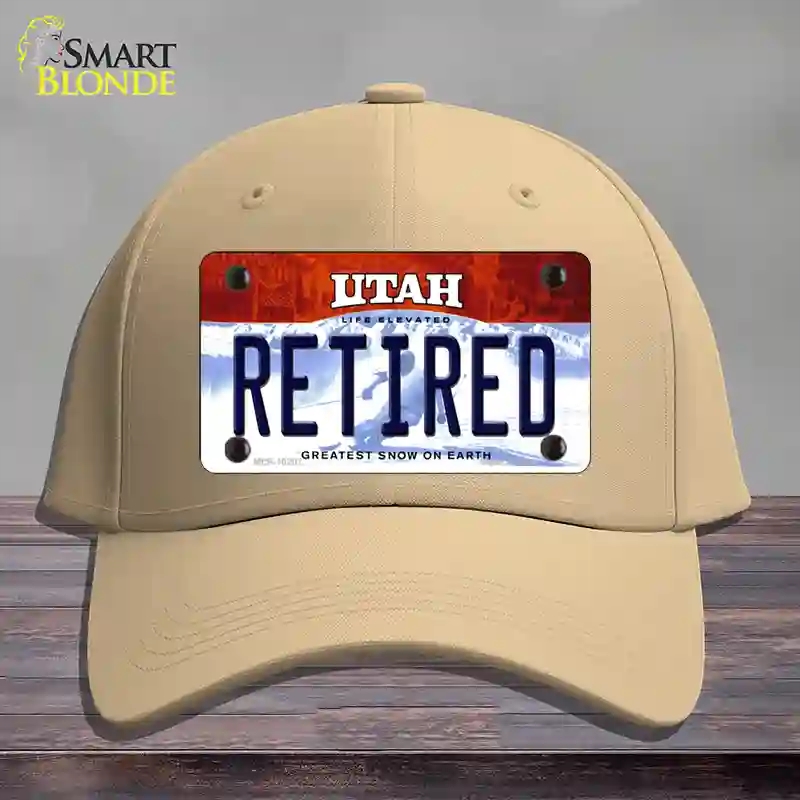 HAT22-MLP-10207 Retired Utah Novelty License Plate Hat, Cotton - Khaki