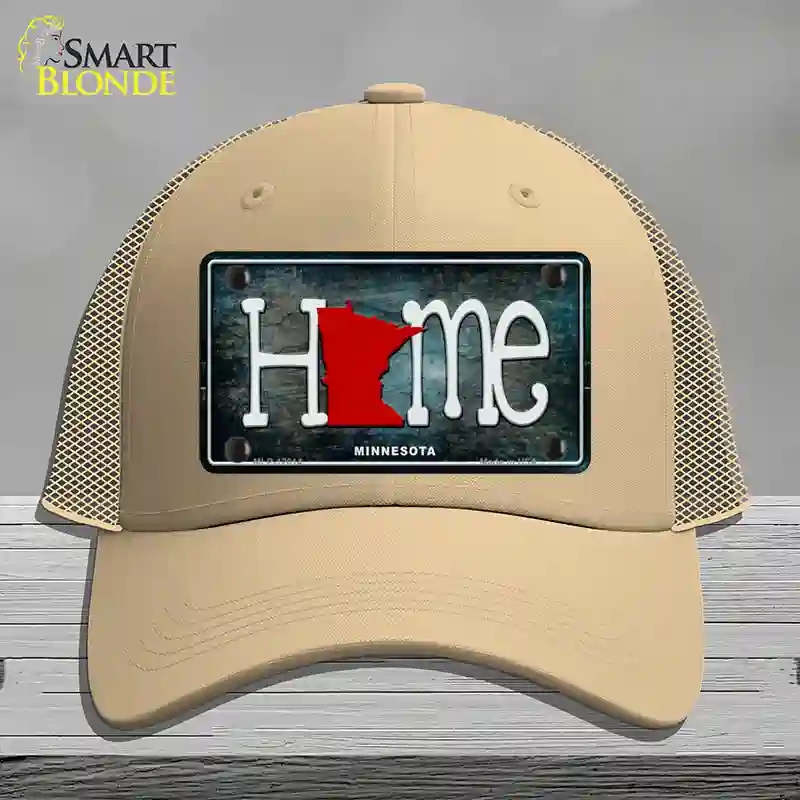 HAT15-MLP-12014 Minnesota Home State Outline Novelty License Plate Hat, Mesh - Khaki
