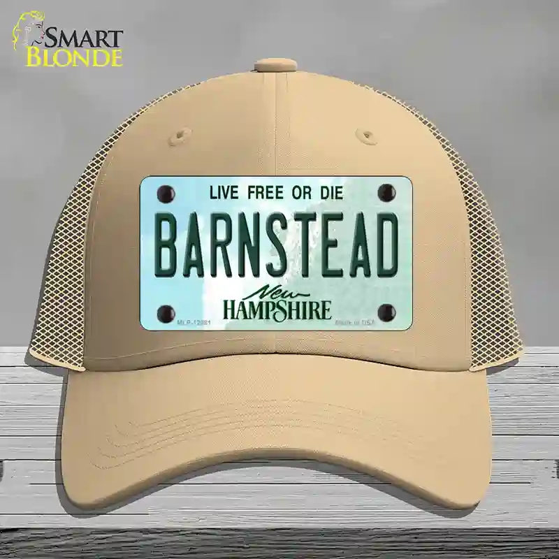 HAT15-MLP-12081 Barnstead   Hampshire State Novelty License Plate Hat, Mesh - Khaki