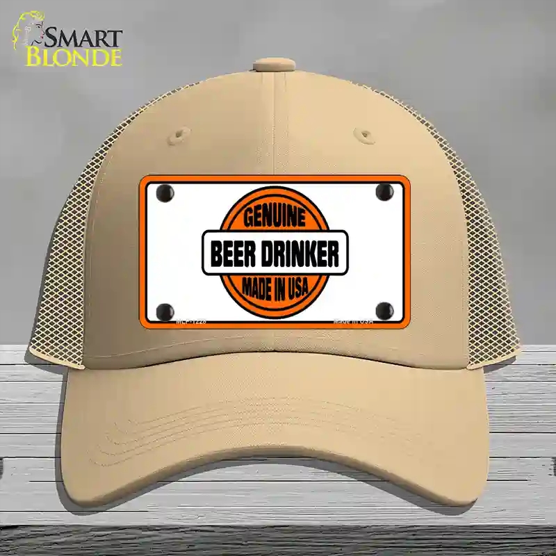 HAT15-MLP-1228 Genuine Beer Drinker Novelty License Plate Hat, Mesh - Khaki