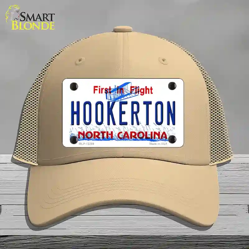 HAT15-MLP-12299 North Carolina Hookerton Novelty License Plate Hat, Mesh - Khaki