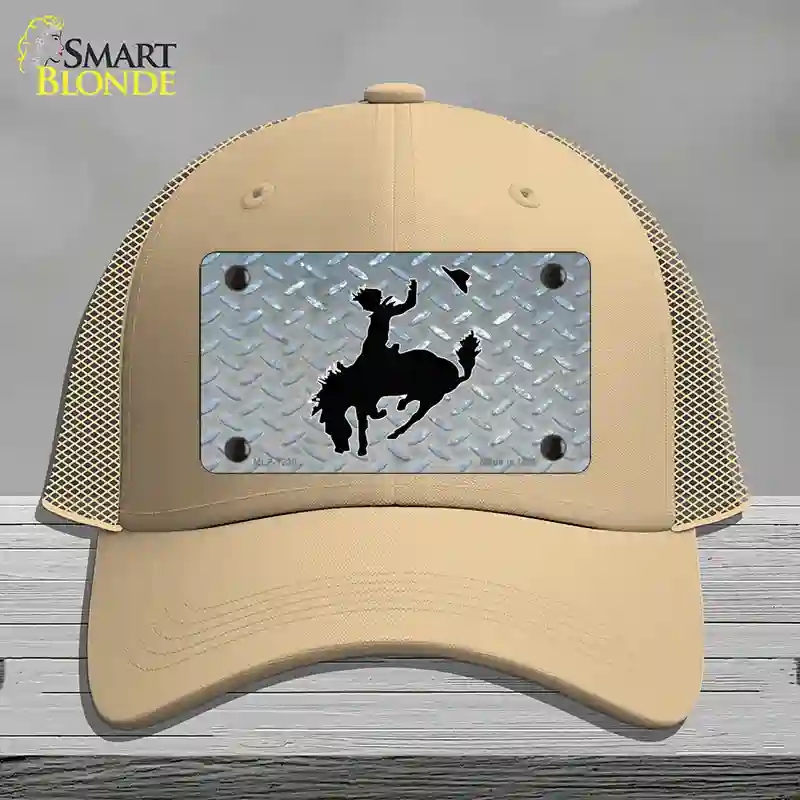 HAT15-MLP-1230 Bucking Bronco Novelty License Plate Hat, Mesh - Khaki