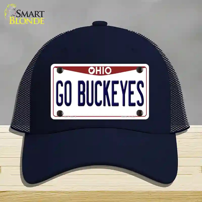 HAT16-MLP-10075 Go Buckeyes Ohio Novelty License Plate Hat, Mesh - Navy