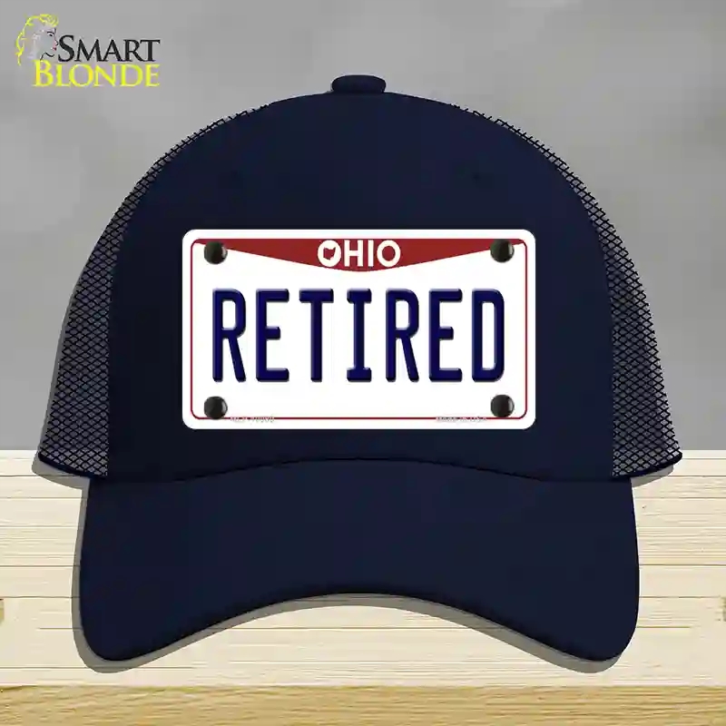 HAT16-MLP-10080 Retired Ohio Novelty License Plate Hat, Mesh - Navy