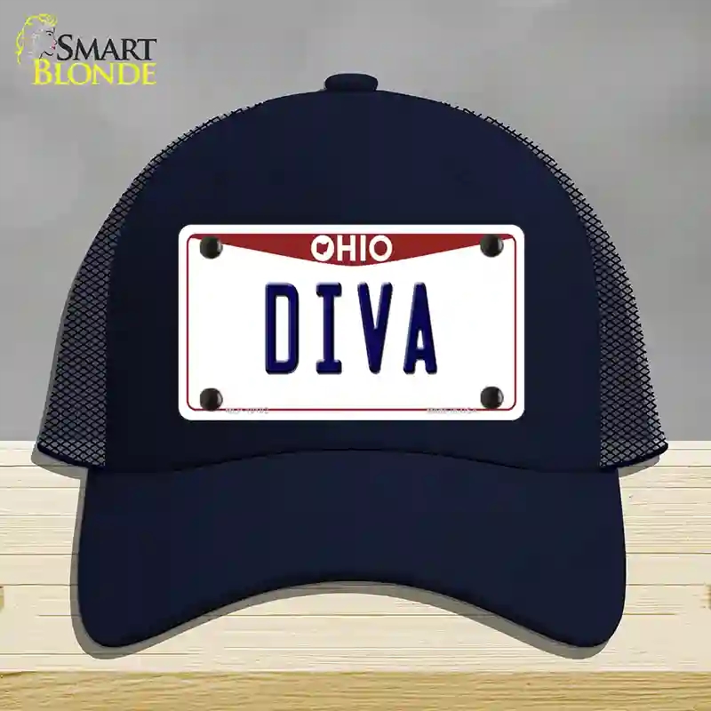 HAT16-MLP-10102 Diva Ohio Novelty License Plate Hat, Mesh - Navy