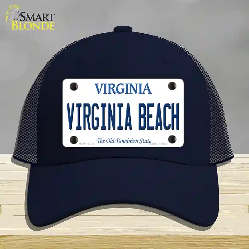 HAT16-MLP-10105 Virginia Beach Novelty License Plate Hat, Mesh - Navy