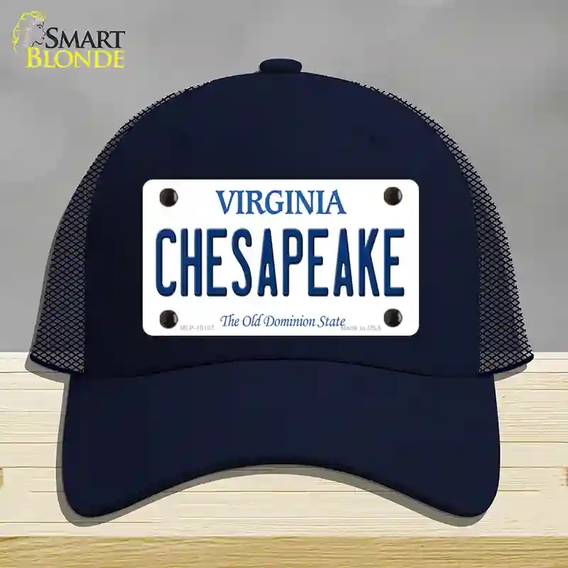 HAT16-MLP-10107 Chesapeake Virginia Novelty License Plate Hat, Mesh - Navy