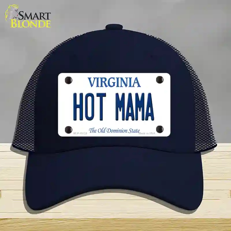HAT16-MLP-10125 Hot Mama Virginia Novelty License Plate Hat, Mesh - Navy
