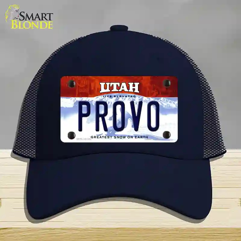HAT16-MLP-10188 Provo Utah Novelty License Plate Hat, Mesh - Navy