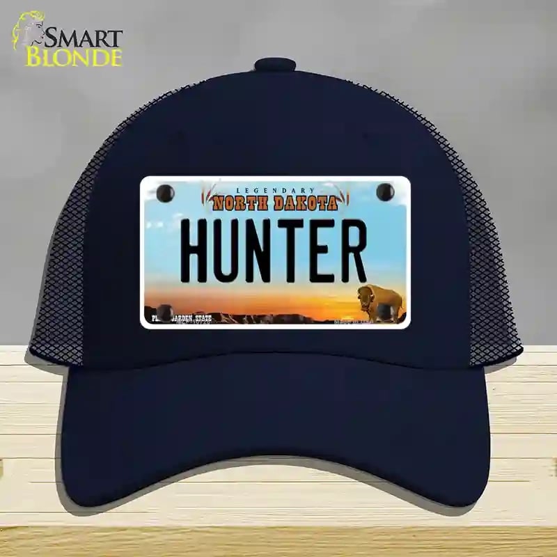 HAT16-MLP-10728 Hunter North Dakota Novelty License Plate Hat, Mesh - Navy