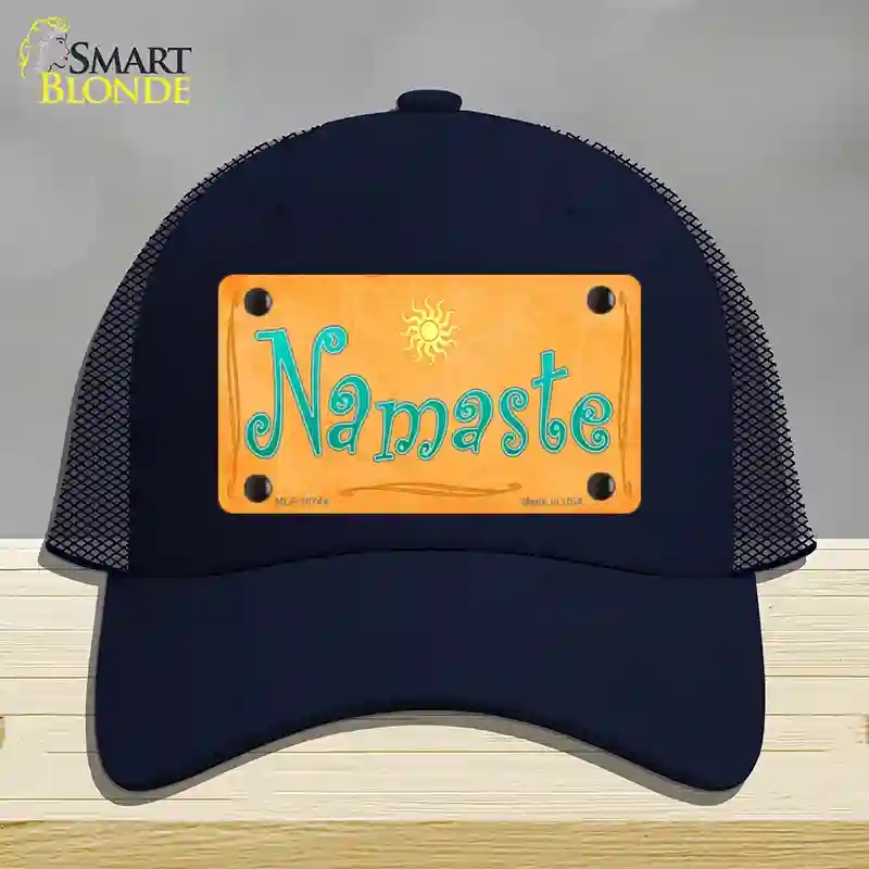 HAT16-MLP-10744 Namaste Novelty License Plate Hat, Mesh - Navy