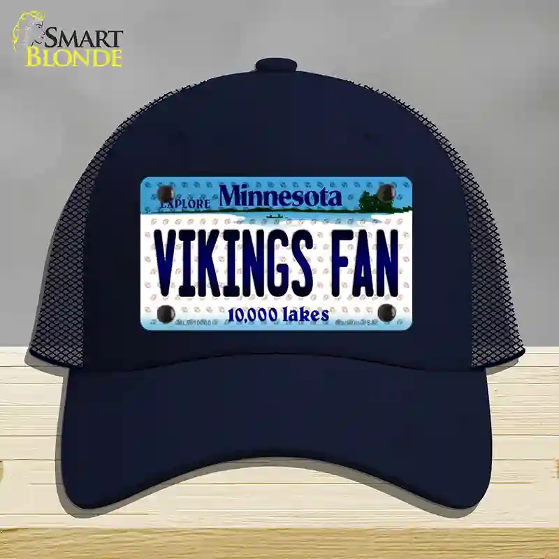 HAT16-MLP-10768 Vikings Fan Minnesota Novelty License Plate Hat, Mesh - Navy
