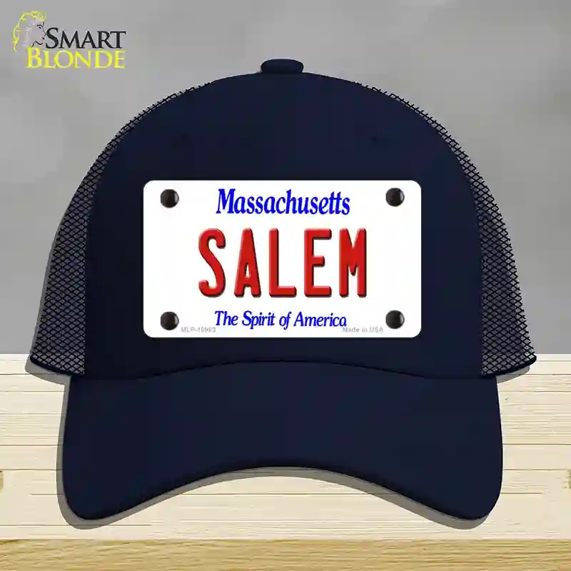 HAT16-MLP-10983 Salem Massachusetts Novelty License Plate Hat, Mesh - Navy