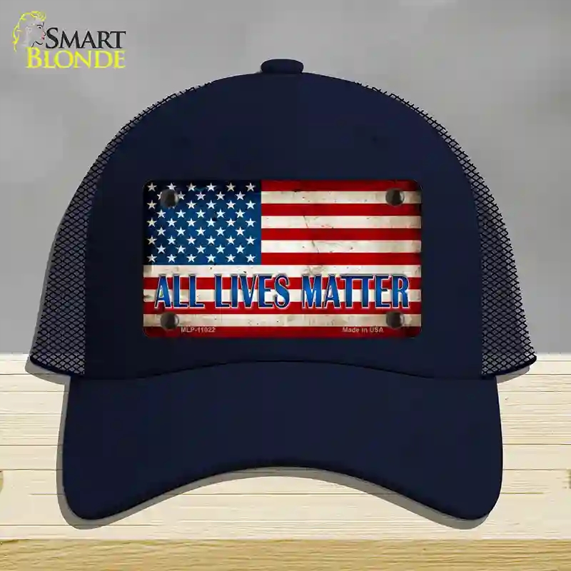 HAT16-MLP-11022 All Lives Matter Novelty License Plate Hat, Mesh - Navy
