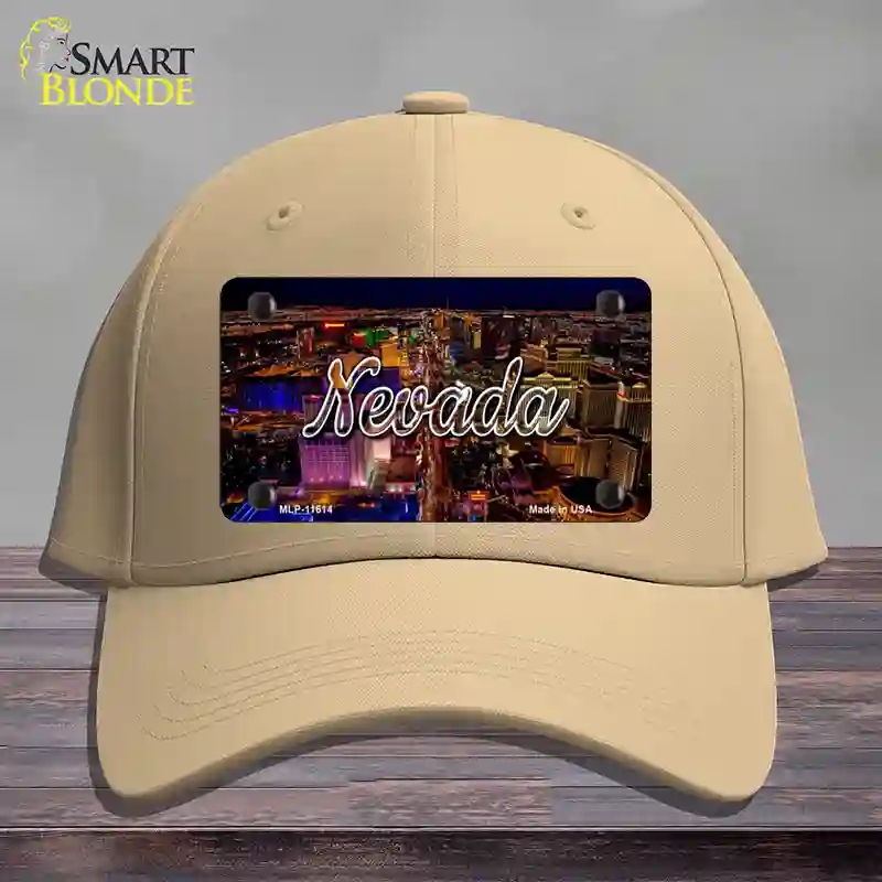 HAT22-MLP-11614 Nevada City Lights State Novelty License Plate Hat, Cotton - Khaki
