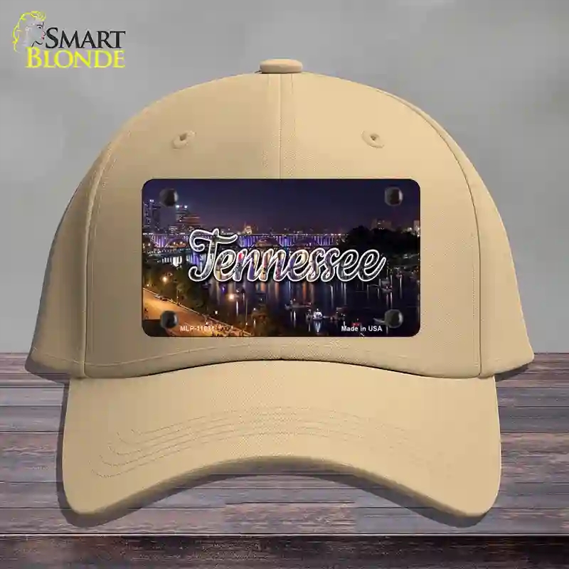 HAT22-MLP-11631 Tennessee Bridge Lights State Novelty License Plate Hat, Cotton - Khaki