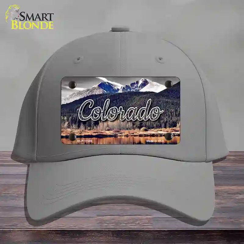 HAT23-MLP-11589 Colorado Forest & Mountains State Novelty License Plate Hat, Cotton - Gray