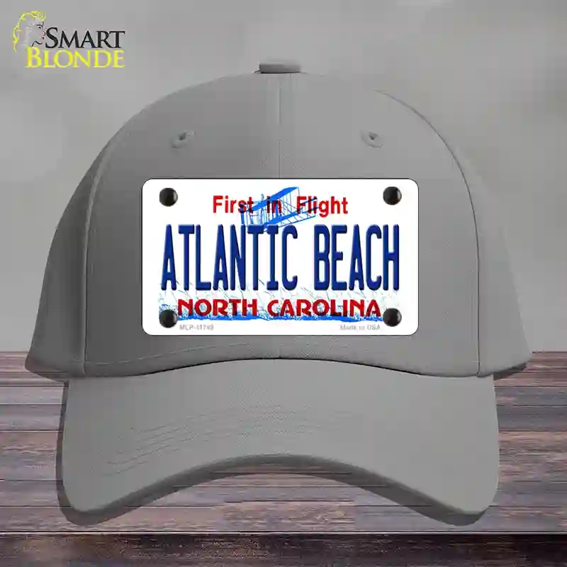 HAT23-MLP-11749 Atlantic Beach North Carolina State Novelty License Plate Hat, Cotton - Gray