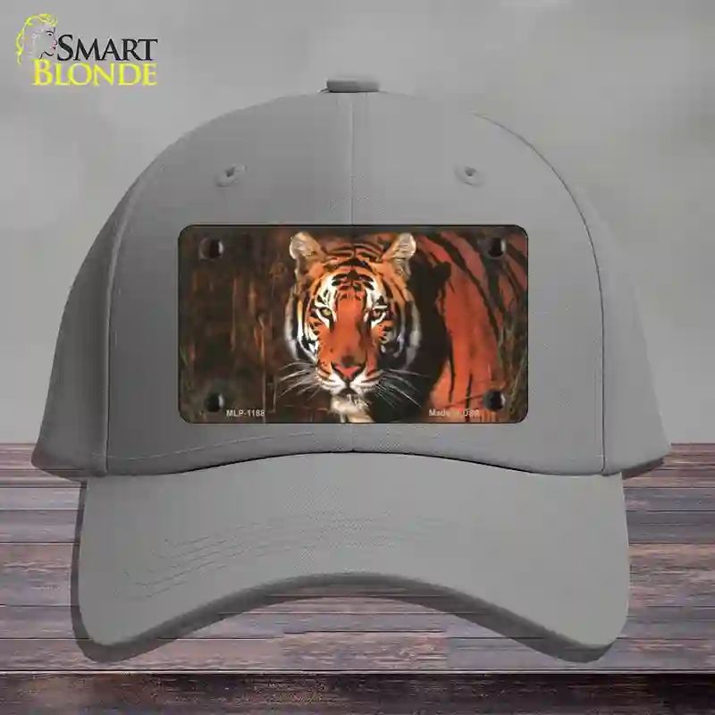 HAT23-MLP-1188 Tiger Novelty License Plate Hat, Cotton - Gray