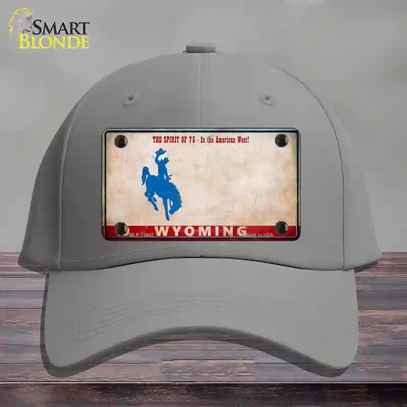 HAT23-MLP-11932 Wyoming Rusty Novelty License Plate Hat, Cotton - Gray