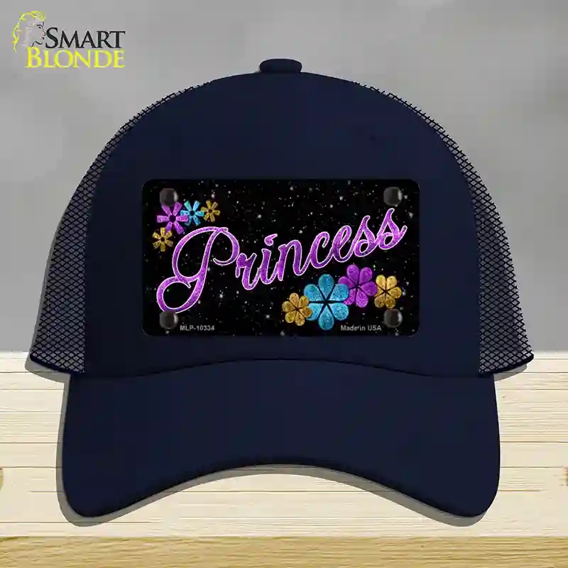 HAT16-MLP-10334 Princess Glitter Novelty License Plate Hat, Mesh - Navy