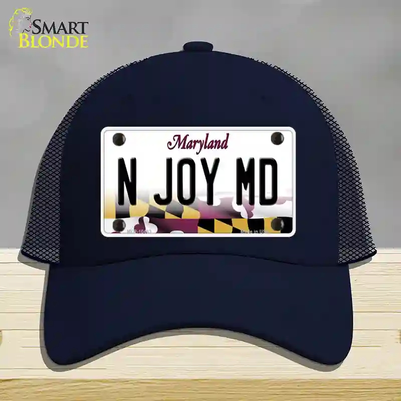 HAT16-MLP-10463 N Joy MD Maryland Novelty License Plate Hat, Mesh - Navy