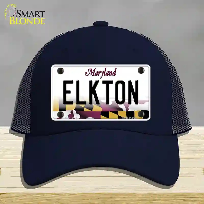 HAT16-MLP-10471 Elkton Maryland Novelty License Plate Hat, Mesh - Navy