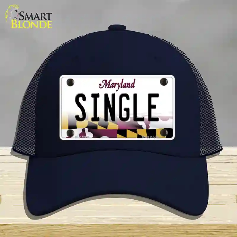 HAT16-MLP-10506 Single Maryland Novelty License Plate Hat, Mesh - Navy