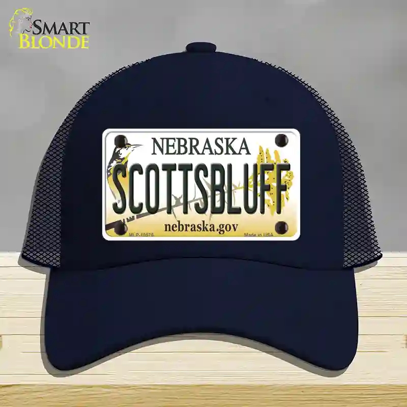 HAT16-MLP-10576 Scottsbluff Nebraska Novelty License Plate Hat, Mesh - Navy