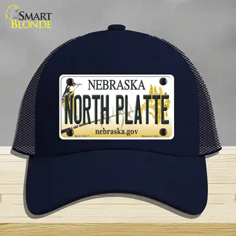 HAT16-MLP-10577 North Platte Nebraska Novelty License Plate Hat, Mesh - Navy