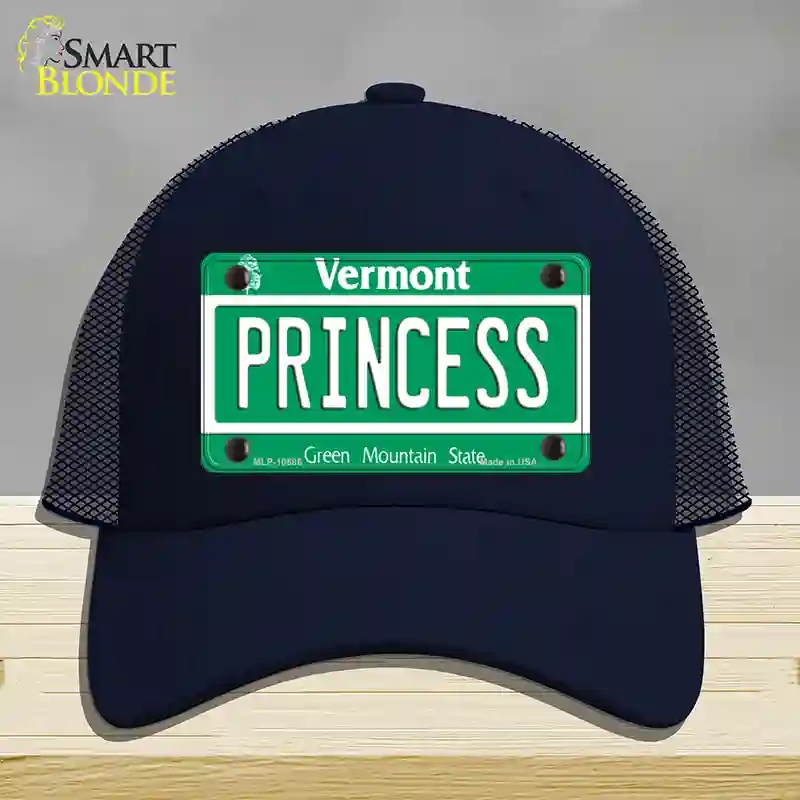 HAT16-MLP-10686 Princess Vermont Novelty License Plate Hat, Mesh - Navy
