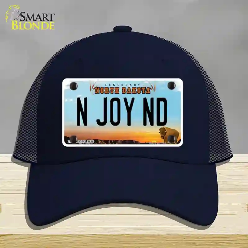 HAT16-MLP-10702 N Joy ND North Dakota Novelty License Plate Hat, Mesh - Navy