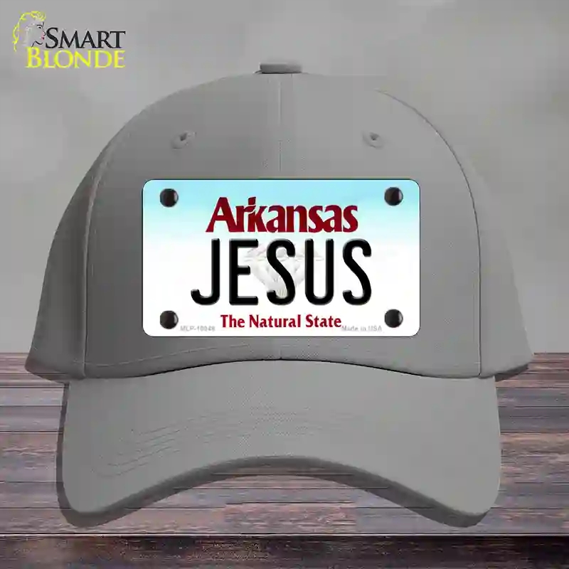 HAT23-MLP-10048 Jesus Arkansas Novelty License Plate Hat, Cotton - Gray