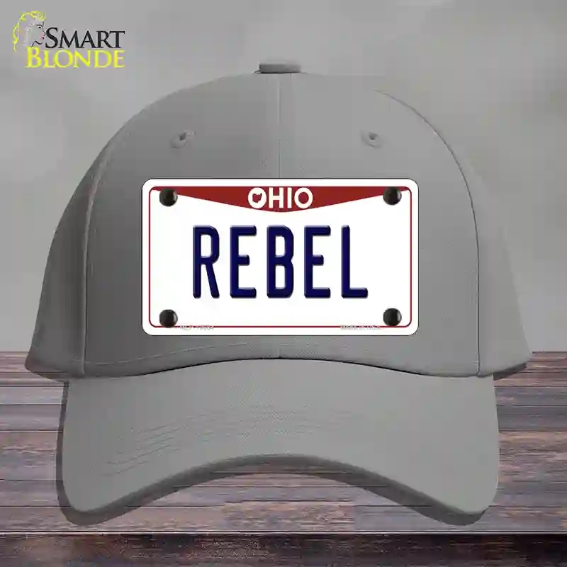 HAT23-MLP-10084 Rebel Ohio Novelty License Plate Hat, Cotton - Gray