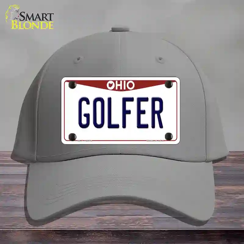 HAT23-MLP-10094 Golfer Ohio Novelty License Plate Hat, Cotton - Gray
