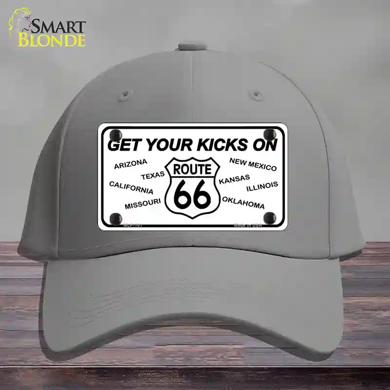 HAT23-MLP-101 Get Your Kicks on 66 Novelty License Plate Hat, Cotton - Gray