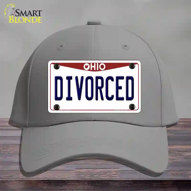 HAT23-MLP-10103 Divorced Ohio Novelty License Plate Hat, Cotton - Gray