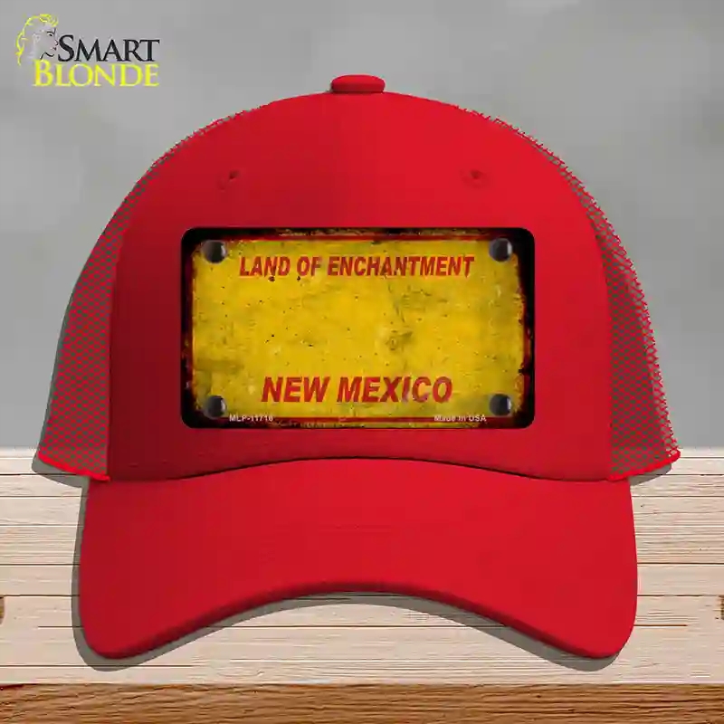 HAT17-MLP-11716   Mexico Rusty Blank Novelty License Plate Hat, Mesh - Red