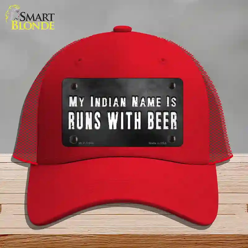 HAT17-MLP-11934 My Indian Name Novelty License Plate Hat, Mesh - Red