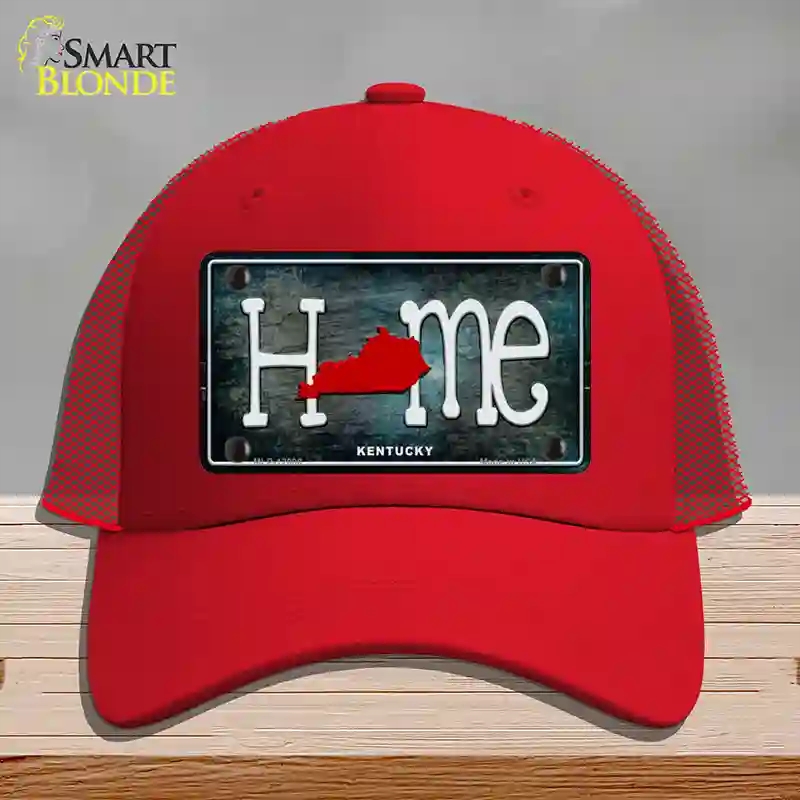 HAT17-MLP-12008 Kentucky Home State Outline Novelty License Plate Hat, Mesh - Red