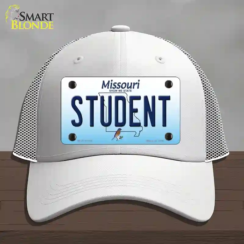 HAT19-MLP-10258 Student Missouri Novelty License Plate Hat, Mesh - White