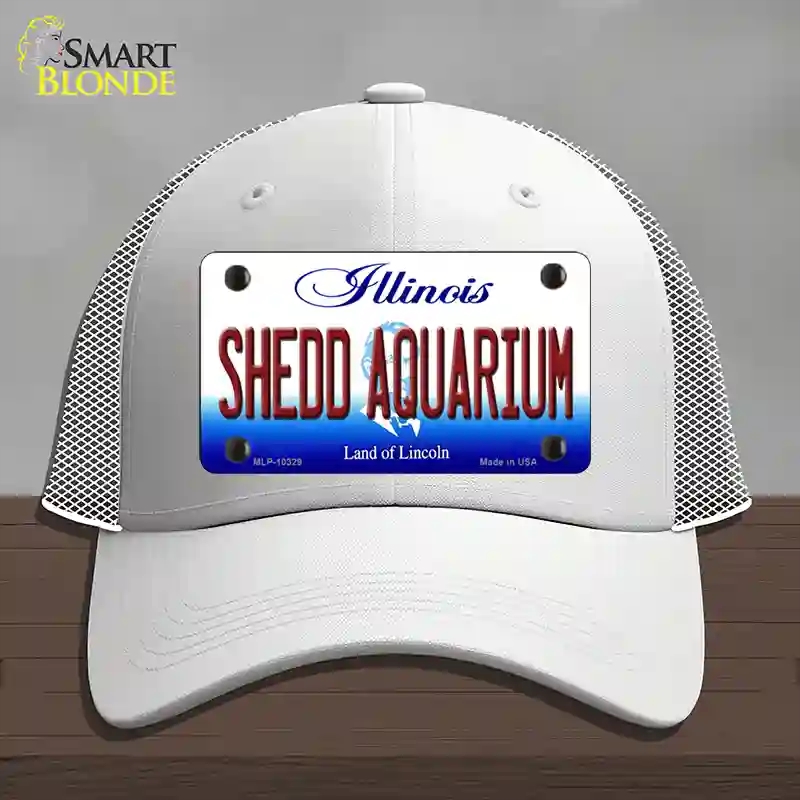 HAT19-MLP-10329 Shedd Aquarium Illinois Novelty License Plate Hat, Mesh - White