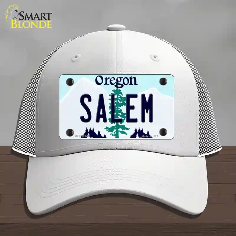 HAT19-MLP-10342 Salem Oregon Novelty License Plate Hat, Mesh - White