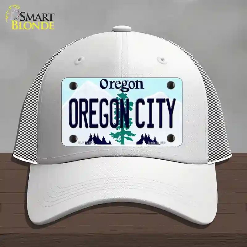HAT19-MLP-10350 Oregon City Novelty License Plate Hat, Mesh - White