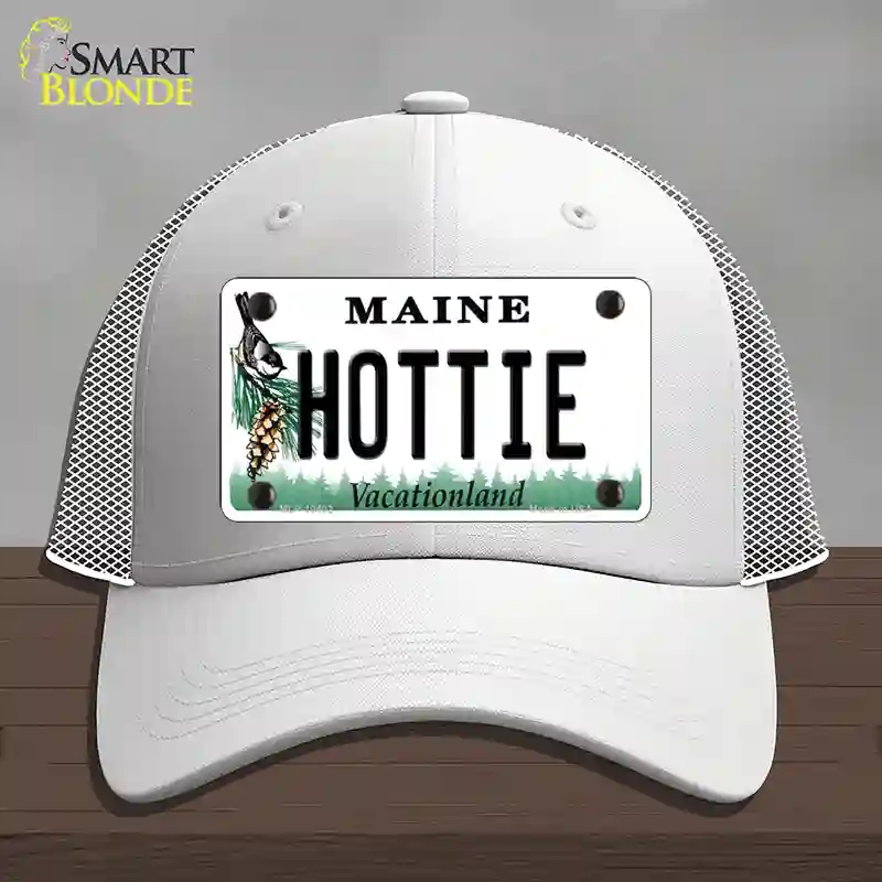 HAT19-MLP-10402 Hottie Maine Novelty License Plate Hat, Mesh - White