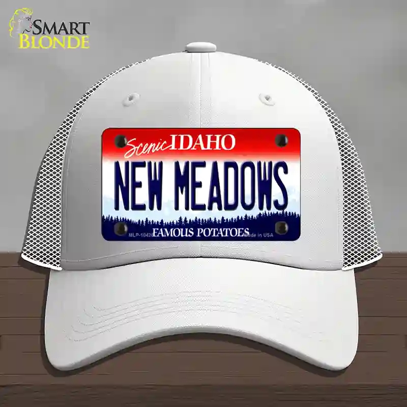 HAT19-MLP-10426   Meadows Idaho Novelty License Plate Hat, Mesh - White