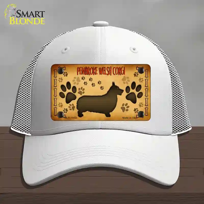 HAT19-MLP-10452 Pembroke Welsh Corgi Novelty License Plate Hat, Mesh - White