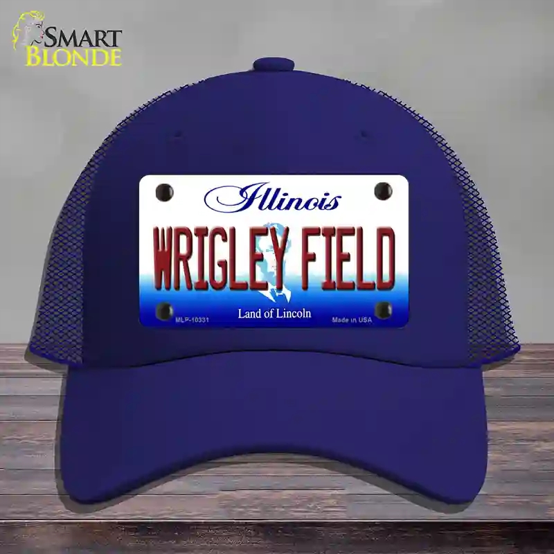 HAT18-MLP-10331 Wrigley Field Illinois Novelty License Plate Hat, Mesh - Royal Blue