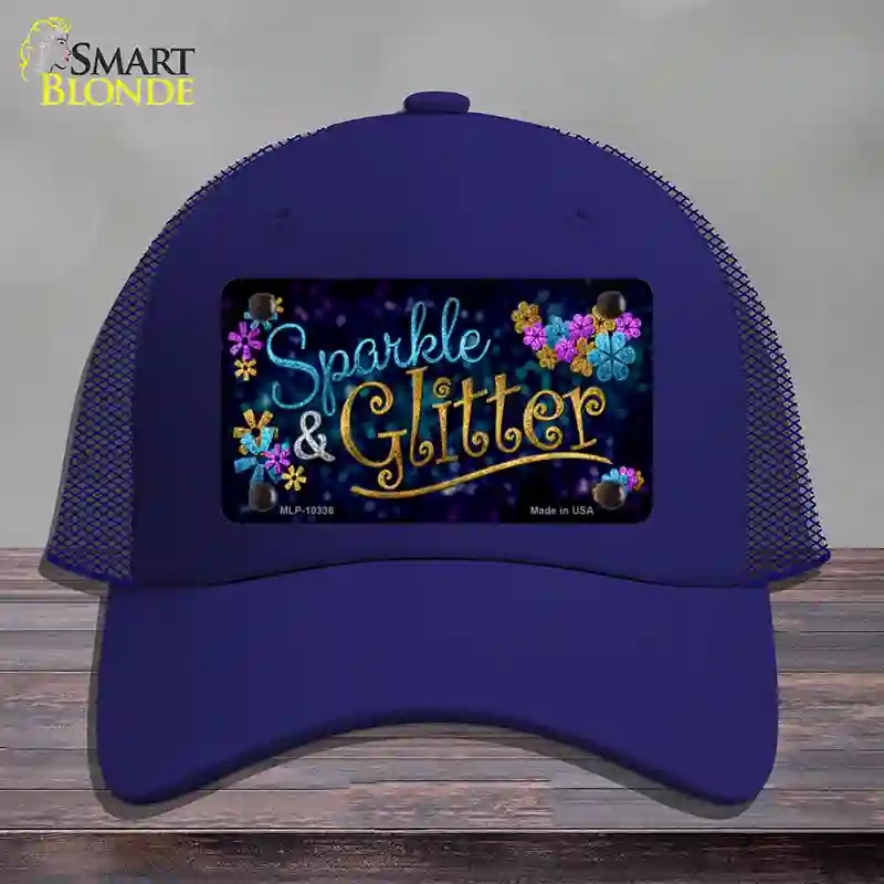 HAT18-MLP-10336 Sparkle & Glitter Novelty License Plate Hat, Mesh - Royal Blue
